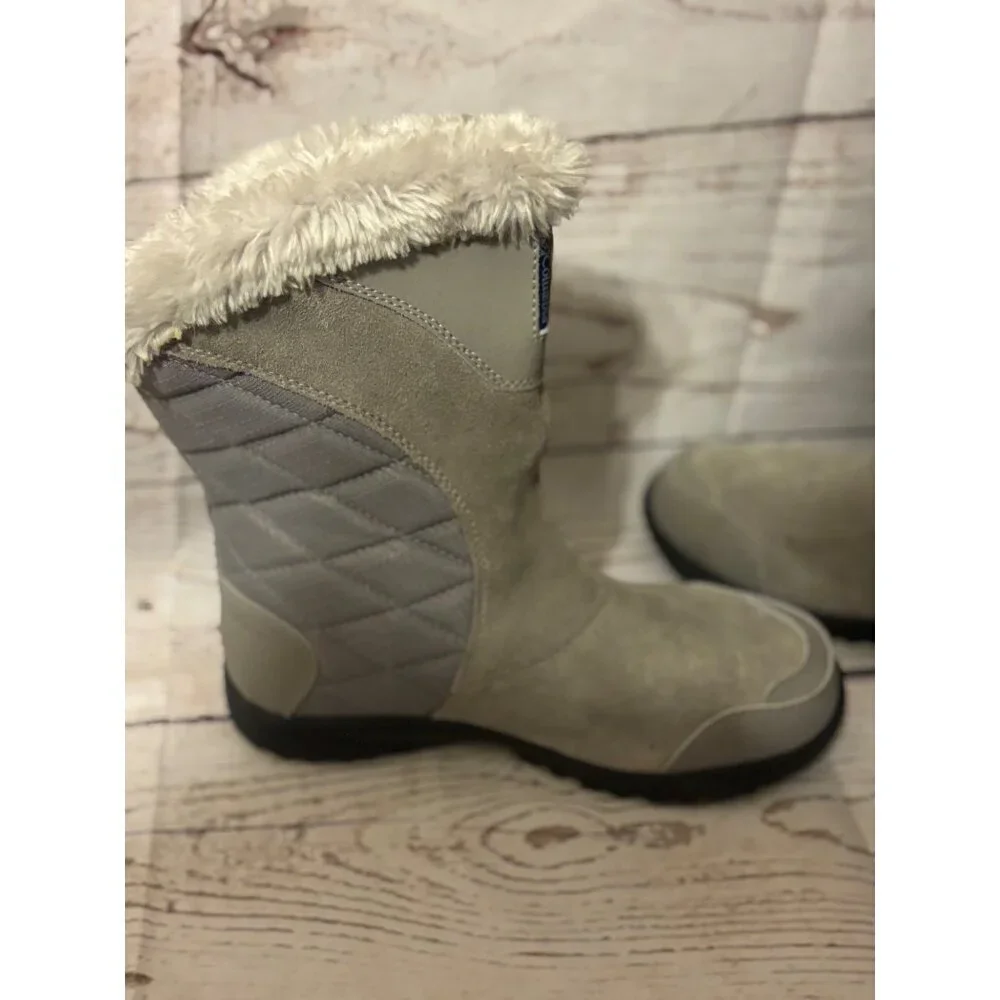 Columbia Gray Suede Fur Top Winter Warm Snow Boots Women’s Size 6